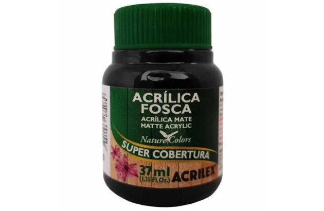 TINTA ACRÍLICA FOSCA 37ML PRETO 520 MATE - SUPER COBERTURA | ACRILEX 3540