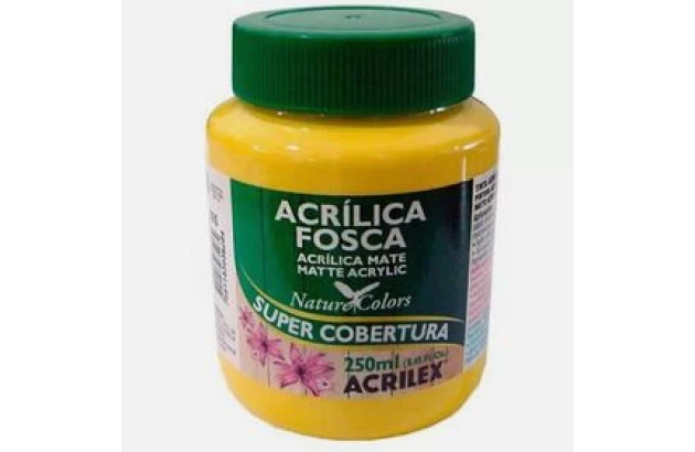 TINTA ACRILICA FOSCA ARTESANATO 250ML AMARELO OURO 505 – UNIDADE | ACRILEX 3525