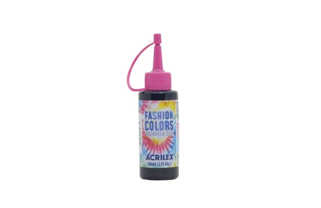 TINTA TECIDO AQUARELA SILK 60ML FASHION COLORS PRETO 520 ACRILEX 4560