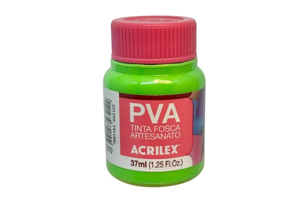 TINTA PVA FOSCA PARA ARTESANATO 37ML VERDE FOLHA 510 - UNIDADE | ACRILEX 3240