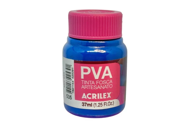 TINTA PVA FOSCA PARA ARTESANATO 37ML AZUL TURQUESA 501 - UNIDADE | ACRILEX 3240