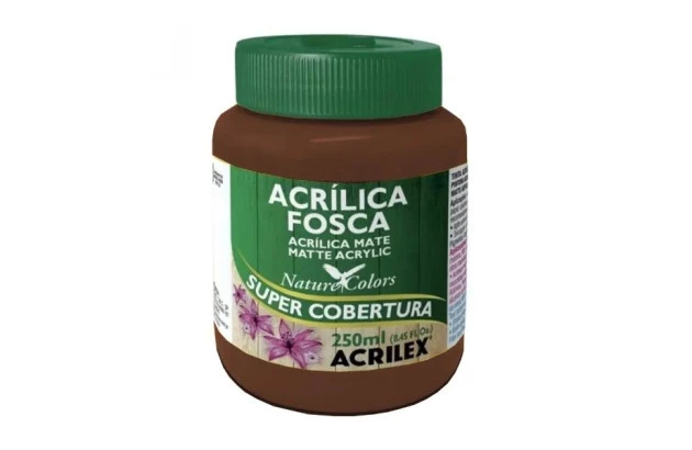 TINTA ACRILICA FOSCA ARTESANATO 250ML MARROM ESCURO 526 – UNIDADE | ACRILEX 3525