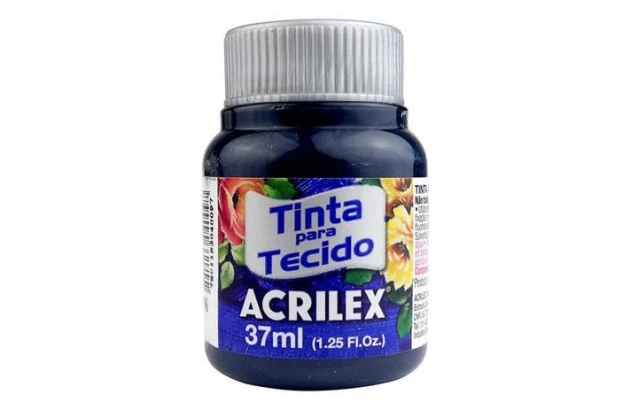 TINTA PARA TECIDO FOSCA 37ML AZUL PETROLEO 596 ACRILEX 4140