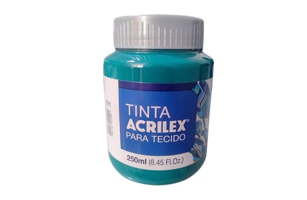 TINTA PARA TECIDO FOSCA 250ML VERDE BANDEIRA 511 - UNIDADE | ACRILEX 4125