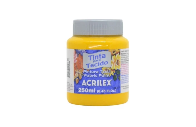 TINTA PARA TECIDO FOSCA 250ML AMARELO OURO 505 - UNIDADE | ACRILEX 4125