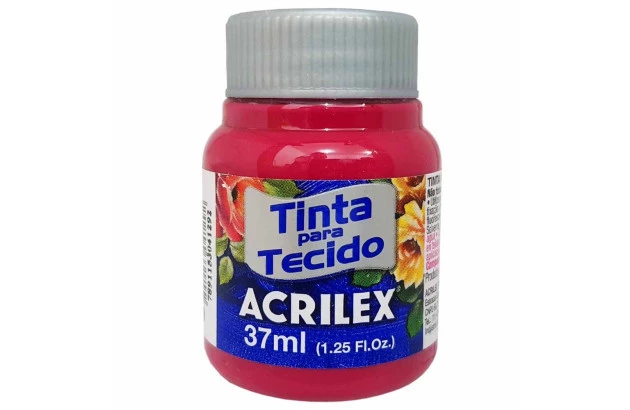TINTA PARA TECIDO FOSCA 37ML VERMELHO CARMIM 509 - UNIDADE | ACRILEX 4140