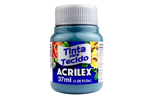 TINTA PARA TECIDO FOSCA 37ML CINZA LUNAR 574 ACRILEX 4140