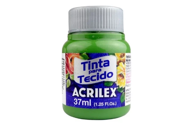 TINTA PARA TECIDO FOSCA 37ML VERDE GRAMA 582 - UNIDADE | ACRILEX 4140