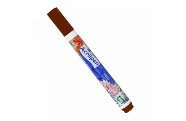 CANETA PARA TECIDO MARROM 531 ACRILPEN - MARCADOR PERMANENTE PONTA 5MM | ACRILEX 4412