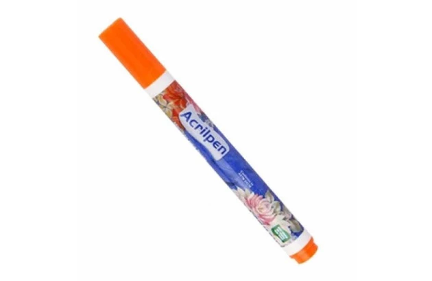 CANETA PARA TECIDO LARANJA 517 ACRILPEN - MARCADOR PERMANENTE PONTA 5MM | ACRILEX 4412