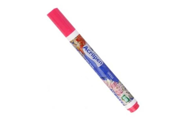 CANETA PARA TECIDO ROSA 537 ACRILPEN - MARCADOR PERMANENTE PONTA 5MM | ACRILEX 4412