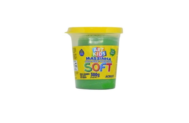 MASSA DE MODELAR SOFT 500G  VERDE 101 ACRILEX 7350