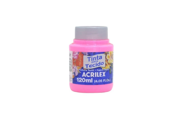 TINTA TECIDO FOSCA 120ML ROSA 537 4112 ACRILEX
