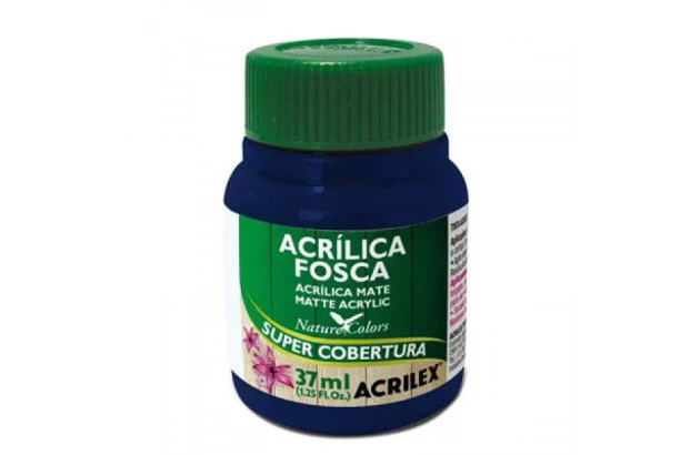 TINTA ACRÍLICA FOSCA 37ML AZUL MARINHO 544 MATE - SUPER COBERTURA | ACRILEX 3540