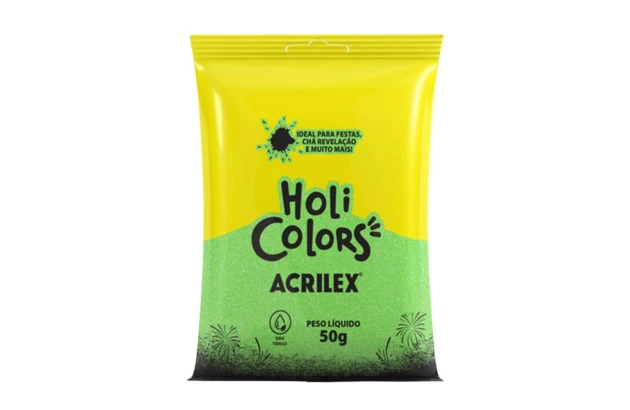 PÓ COLORIDO VERDE 50G HOLI COLORS -ACRILEX 1905