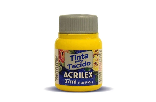 TINTA PARA TECIDO FOSCA 37ML AMARELO GEMA 833 ACRILEX 4140