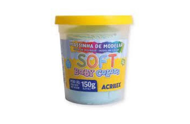 MASSA DE MODELAR SOFT 150G BABY COLORS AZUL BEBE 811 ACRILEX