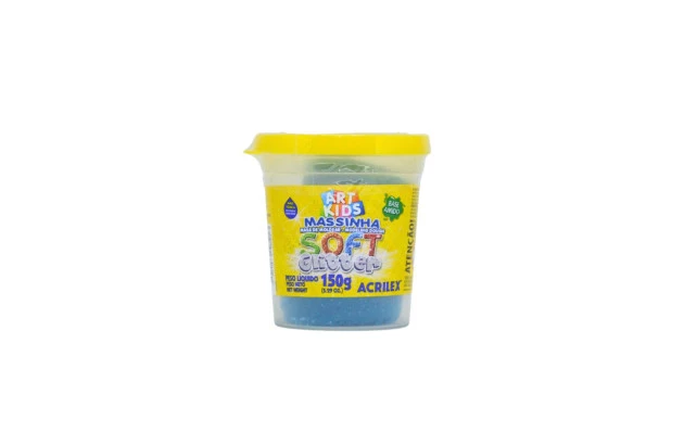 MASSA DE MODELAR SOFT GLITTER 150G AZUL 204 ACRILEX 7315