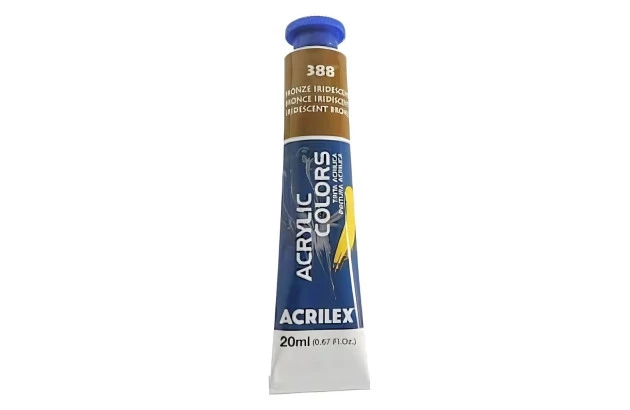 TINTA ACRÍLICA PARA TELA ACRYLIC COLORS METÁLICA 20ML BRONZE IRIDESCENTE 388 - UND | ACRILEX 13123