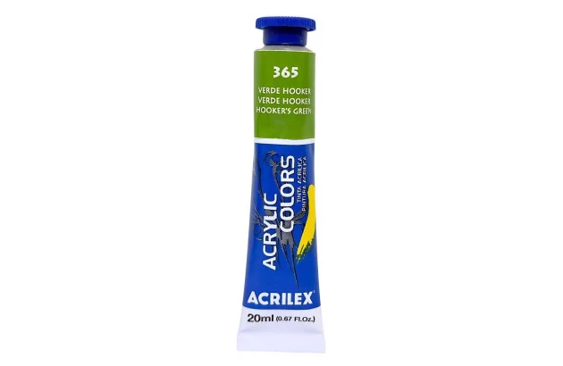 TINTA ACRÍLICA PARA TELA ACRYLIC COLORS 20ML VERDE DE HOOKER 365 - UNIDADE | ACRILEX 13123