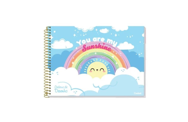 CADERNO DE DESENHO CAPA DURA 80 FOLHAS ARCO IRIS CREDEAL 278079