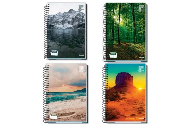 CADERNO UNIVERSITÁRIO 1 MATÉRIA 96 FOLHAS CAPA DURA HAPPY ADVENTURE CREDEAL