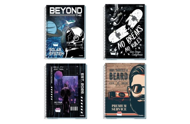 CADERNO UNIVERSITÁRIO 1 MATÉRIAS 96 FOLHAS CAPA DURA MY COLLECTION MASCULINO CREDEAL