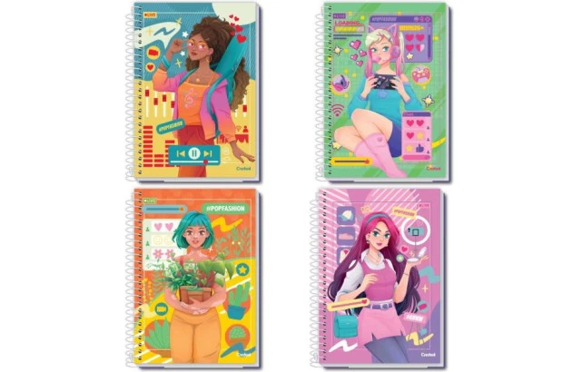 CADERNO CAPA DURA POP FASHION 1 MATERIA CREDEAL