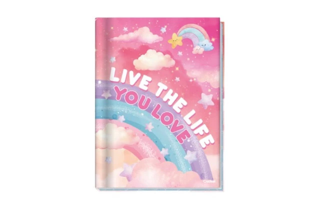 CADERNO UNIVERSITARIO COSTURADO CAPA DURA 80 FOLHAS ARCO IRIS CREDEAL 282182