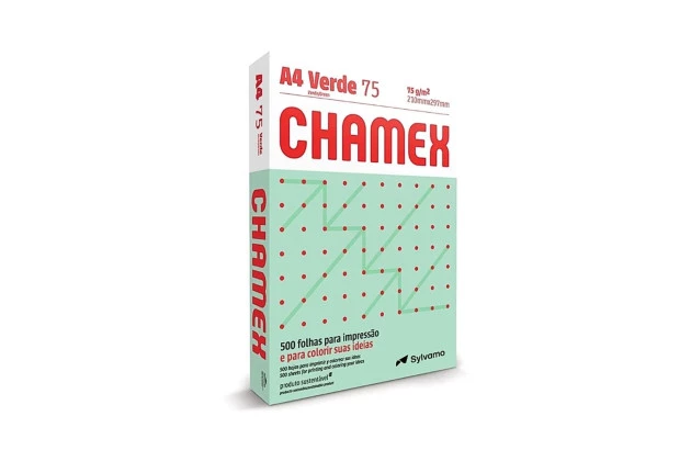PAPEL SULFITE A4 VERDE 75G /M² COM 500 FOLHAS 210X297 MM - RESMA CHAMEX