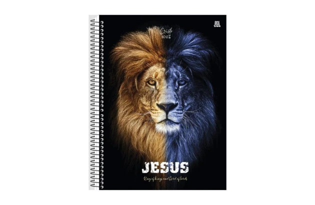 CADERNO CAPA DURA 10 MATERIAS 160 FOLHAS CRISTO ANIMATIVA