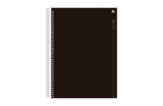 CADERNO CAPA DURA 1 MATERIAS 80 FOLHAS PRETO ANIMATIVA