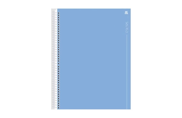 CADERNO CAPA DURA 1 MATERIAS 80 FOLHAS COLORS AZUL ANIMATIVA