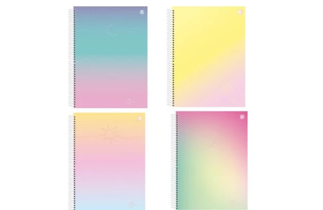 CADERNO CAPA DURA 1 MATERIA CLEAN 80 FOLHAS ANIMATIVA