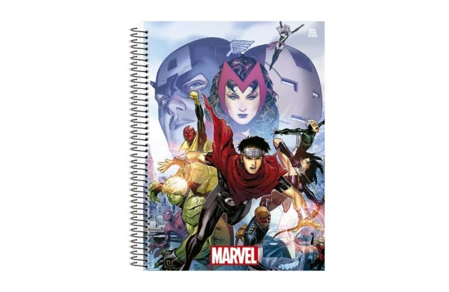 CADERNO CAPA DURA 10 MATERIAS 160 FOLHAS MARVEL ANIMATIVA