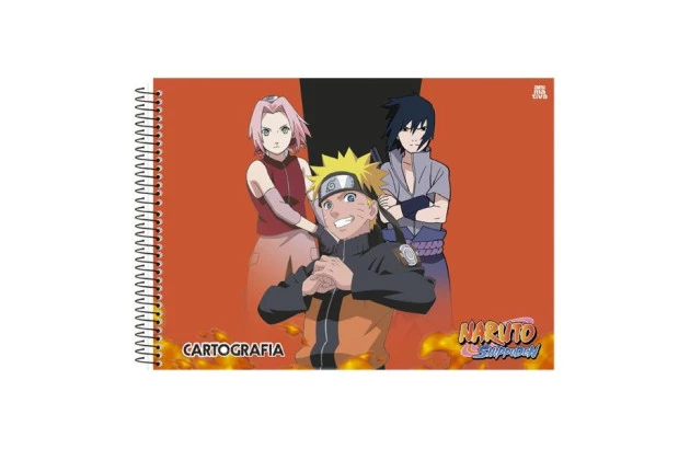 CADERNO DE DESENHO CAPA DURA 60 FOLHAS NARUTO ANIMATIVA
