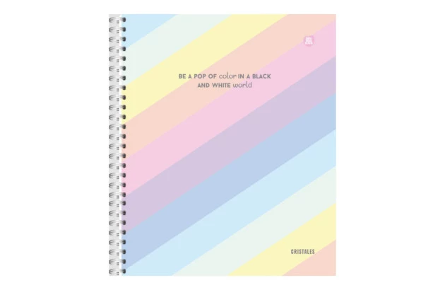 CADERNO UNIVERSITARIO CAPA FLEXIVEL 1 MATERIAS 80 FOLHAS CRISTALES ANIMATIVA