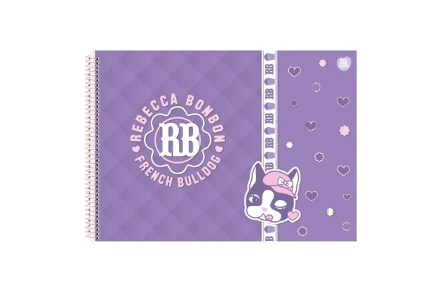 CADERNO DE DESENHO CAPA DURA 60 FOLHAS REBECCA BONBON ANIMATIVA