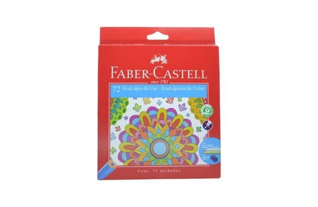 LAPIS DE COR 72 CORES ECOLAPIS SEXTAVADO 1201 FABER CASTELL