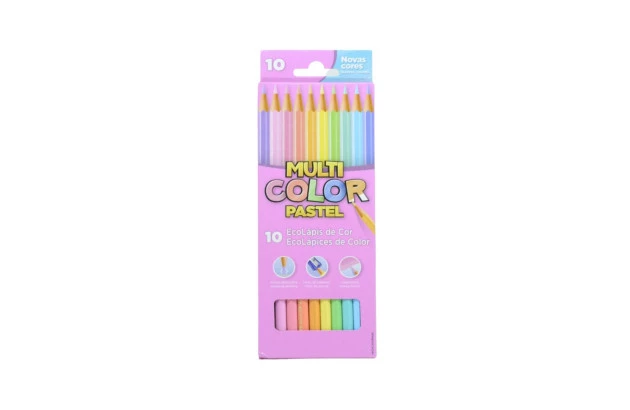 LAPIS DE COR 10 CORES PASTEL MULTICOLOR FABER CASTELL