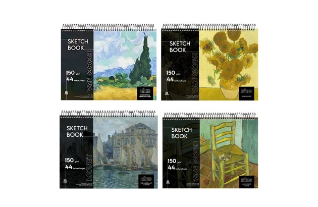 CADERNO SKETCHBOOK ESPIRAL ALTO A4 150G/M² 44 FLS THE NATIONAL GALLERY - IDEAL DESENHO ARTISTICO