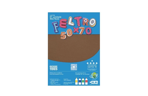 FELTRO LISO MARROM 180G M2 50X70 BLISTER SANTA FÉ