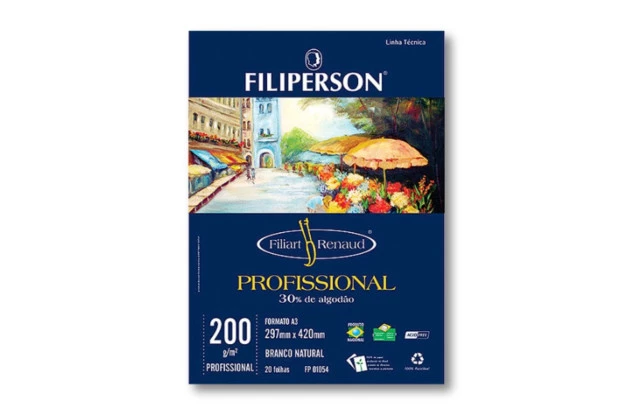 BLOCO TÉCNICO FILIART REAUD PROFISSIONAL A3 BRANCO 200G/M² 20 FOLHAS - FILIPERSON 1054