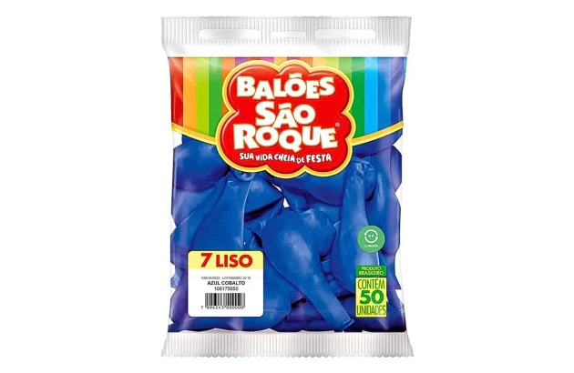 BALÃO LISO 7 POLEGADAS AZUL COBALTO 50 UNDS SÃO ROQUE