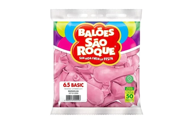 BALÃO LISO 6.5 POLEGADAS MARAVILHA 50 UNDS SÃO ROQUE