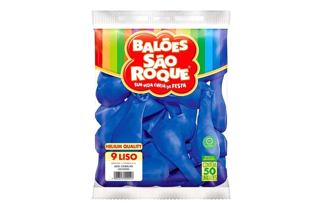 BALÃO LISO 9 POLEGADAS AZUL COBALTO HELIUM QUALITY 50 UNDS SÃO ROQUE