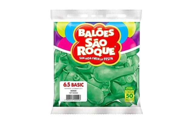 BALÃO LISO 6.5 POLEGADAS VERDE 50 UNDS SÃO ROQUE