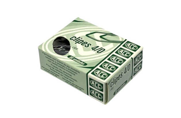 CLIPES 4/0 AÇO GALVANIZADOS PARA PAPEL - CAIXA COM 50 UNIDADES  | ACC