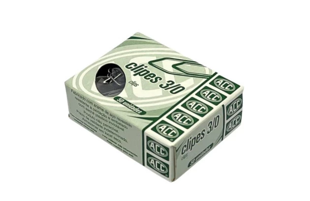 CLIPES 3/0 AÇO GALVANIZADOS PARA PAPEL - CAIXA COM 50 UNIDADES  | ACC