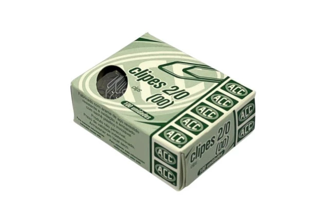CLIPES 2/0 (00) AÇO GALVANIZADOS PARA PAPEL - CAIXA COM 100 UNIDADES  | ACC